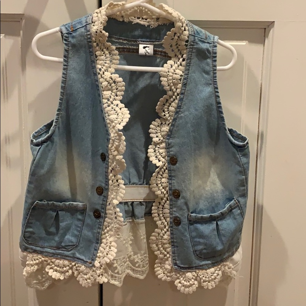 Girls denim vest
